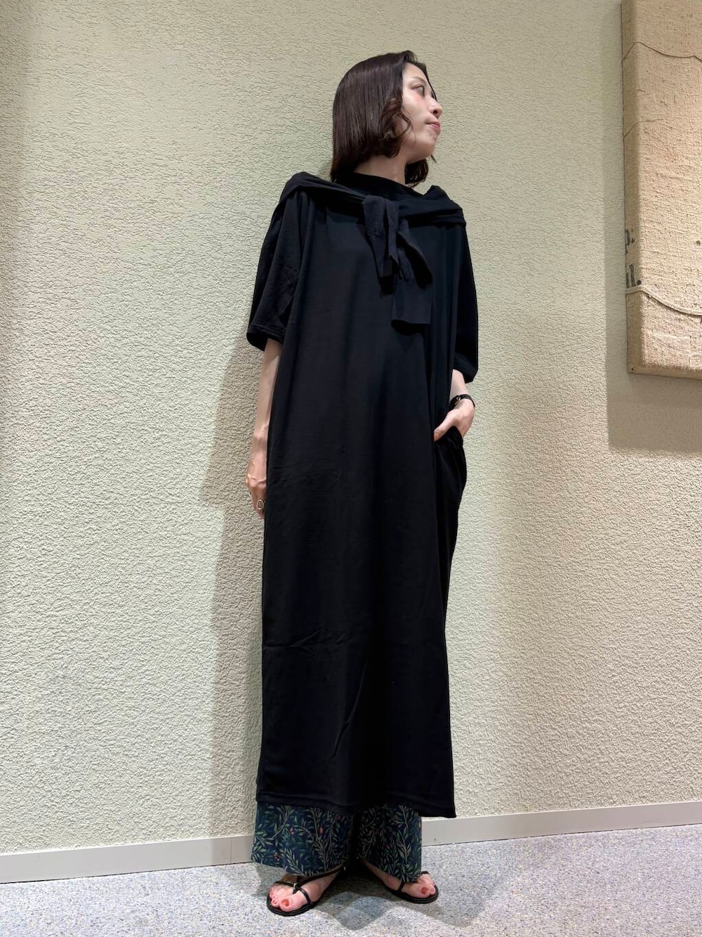 2サイズ展開』コクーンスリーブストレートワンピースを使った人気