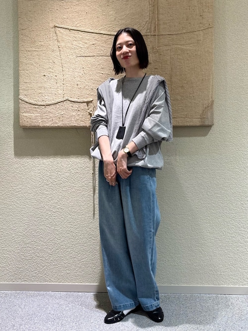 今期新品タグ付き　かぐれ　ハイツイストボーダーカットソー　ブラック ハイツイストボーダーカットソー（Tシャツ/カットソー）｜かぐれ