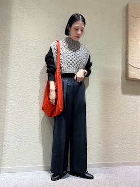 「かぐれ（カグレ）のアイテム（ニット/セーター）」を使った、takagi naoさん（レディース・165cm）の秋コーディネート