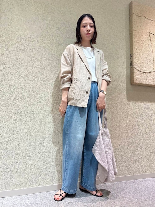 リネンレーヨンテーラードジャケット