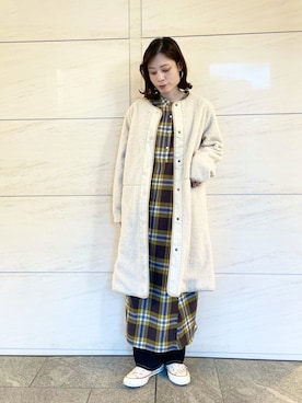 「SonnyLabel」｜「アイテム（その他アウター）」を使った、takagi naoさん（レディース・165cm）の秋コーディネート