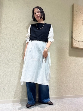 「かぐれ（カグレ）のアイテム（チュニック）」を使った、takagi naoさん（レディース・165cm）の秋コーディネート