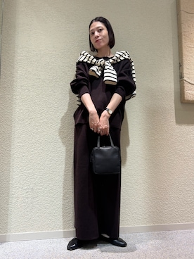 「アイテム（カーディガン/ボレロ、その他）」を使った、takagi naoさん（レディース・165cm）の秋コーディネート