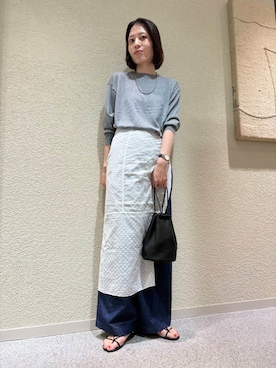 「アイテム（財布/小物、ホワイト系）」を使った、takagi naoさん（レディース・165cm）の夏コーディネート
