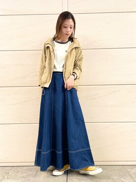 「SonnyLabel」｜「アイテム（マウンテンパーカー）」を使った、takagi naoさん（レディース・165cm）の秋コーディネート