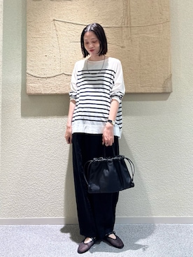 「かぐれ（カグレ）のERICKA NICOLAS BEGAY　PLAIN DESIGN NECKLACE 60（ネックレス、シルバー系）」を使った、takagi naoさん（レディース・165cm）の夏コーディネート
