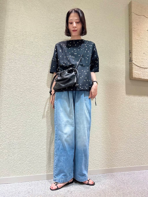 フェードデニムイージーパンツ