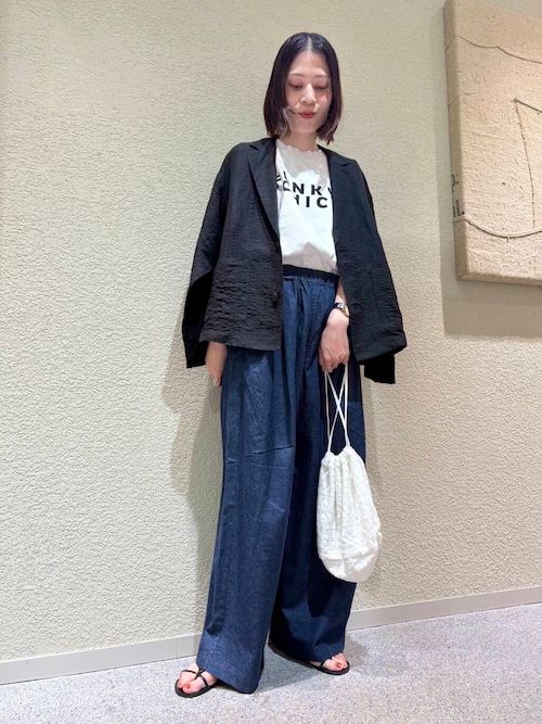 コットンレース巾着バッグ