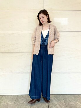 「SonnyLabel」｜「アイテム（サロペット/オーバーオール）」を使った、takagi naoさん（レディース・165cm）の秋コーディネート