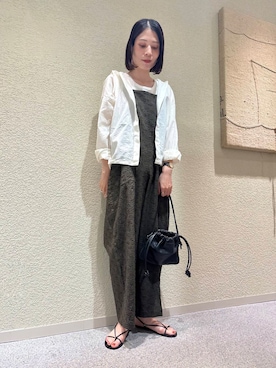 「アイテム（サロペット/オーバーオール）」を使った、takagi naoさん（レディース・165cm）の夏コーディネート