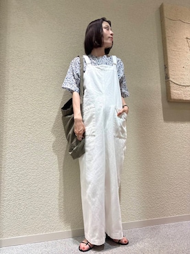 「かぐれ（カグレ）のアイテム（サロペット/オーバーオール）」を使った、takagi naoさん（レディース・165cm）の夏コーディネート