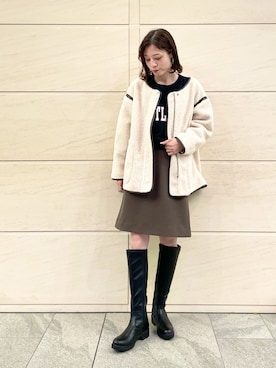 「SonnyLabel」｜「アイテム（その他アウター）」を使った、takagi naoさん（レディース・165cm）の秋コーディネート