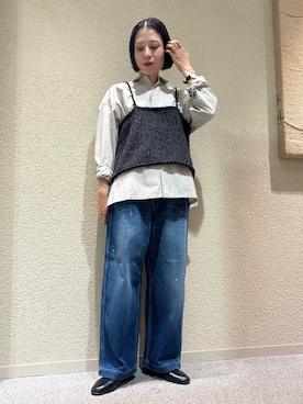 アルパカウールブークレニットキャミソールを使った人気ファッション