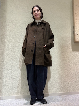 「かぐれ（カグレ）のウールハイゲージタートルネック（ニット/セーター）」を使った、takagi naoさん（レディース・165cm）の秋コーディネート