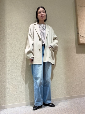 「アイテム（テーラードジャケット、パープル系）」を使った、takagi naoさん（レディース・165cm）の秋コーディネート