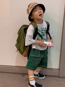 「JIPPON（ジポン）のアイテム」を使った、haruton111さん（キッズ・100cm）の夏コーディネート