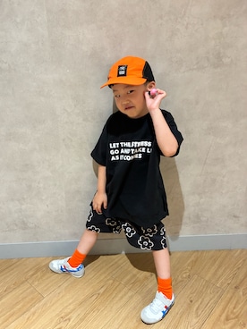 「アイテム（キャップ）」を使った、mizuさん（キッズ・110cm）の夏コーディネート
