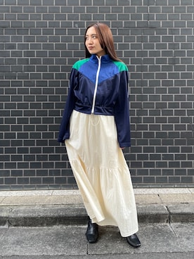 「FREE'S MART（フリーズマート）のアイテム（ナイロンジャケット）」を使った、yuiさん（レディース・148cm）の秋コーディネート
