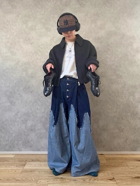 「アイテム（キャップ）」を使った、みっち~さん（メンズ・165cm）の冬コーディネート