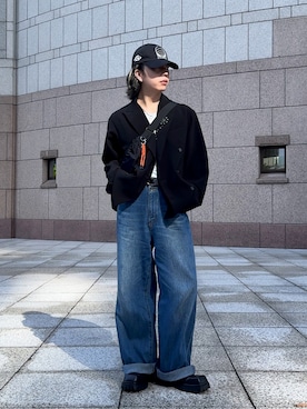 「アイテム（帽子）」を使った、みっち~さん（メンズ・165cm）の春コーディネート