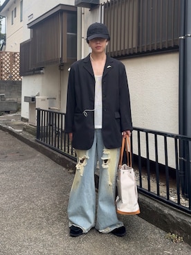 「アイテム（テーラードジャケット）」を使った、みっち~さん（メンズ・165cm）の秋コーディネート