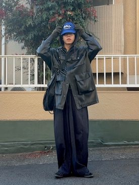 「アイテム（スラックス）」を使った、みっち~さん（メンズ・165cm）の秋コーディネート