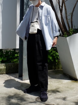 「DANTON（ダントン）のアイテム（バッグ）」を使った、みっち~さん（メンズ・165cm）の夏コーディネート