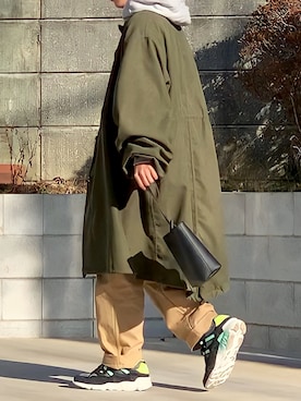 「united arrows」｜「アイテム（ミリタリージャケット）」を使った、みっち~さん（メンズ・165cm）の冬コーディネート