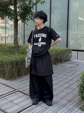 「Champion（チャンピオン）のアイテム」を使った、みっち~さん（メンズ・165cm）の夏コーディネート