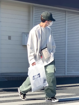 「DANTON（ダントン）のアイテム（バッグ）」を使った、みっち~さん（メンズ・165cm）の冬コーディネート