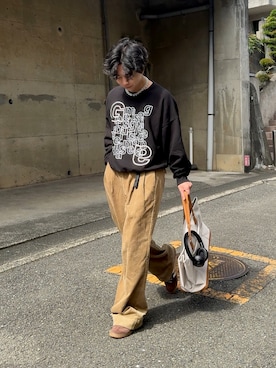 「アイテム（ボストンバッグ）」を使った、みっち~さん（メンズ・165cm）の秋コーディネート