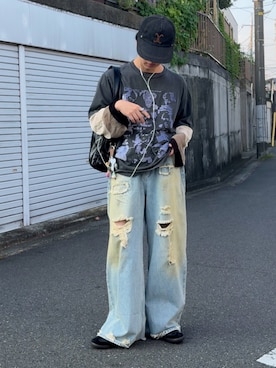 「アイテム（キャップ）」を使った、みっち~さん（メンズ・165cm）の夏コーディネート