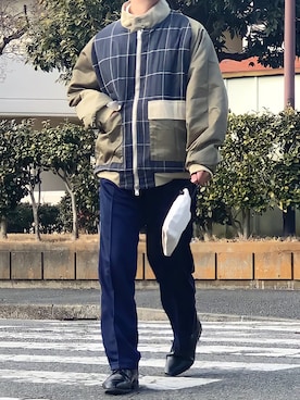 「スナップ」｜「アイテム（ジャケット/アウター）」を使った、みっち~さん（メンズ・165cm）の冬コーディネート
