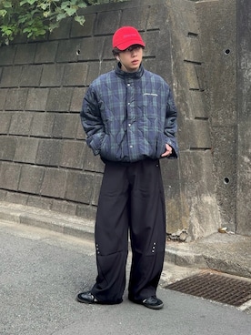 「アイテム（帽子）」を使った、みっち~さん（メンズ・165cm）の秋コーディネート