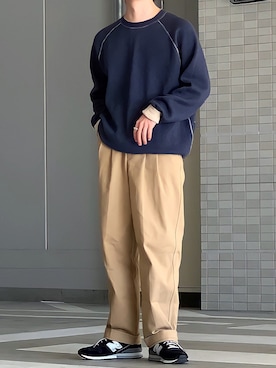 「リバーシブル」｜「アイテム（チノパンツ）」を使った、みっち~さん（メンズ・165cm）の冬コーディネート