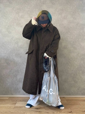 「アイテム（トートバッグ）」を使った、みっち~さん（メンズ・165cm）の冬コーディネート