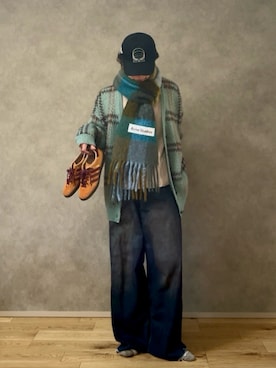 「アイテム（マフラー）」を使った、みっち~さん（メンズ・165cm）の秋コーディネート