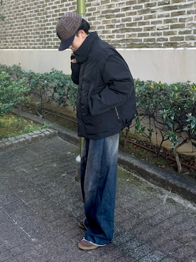 「低身長男子」｜「アイテム（ブルゾン）」を使った、みっち~さん（メンズ・165cm）の冬コーディネート