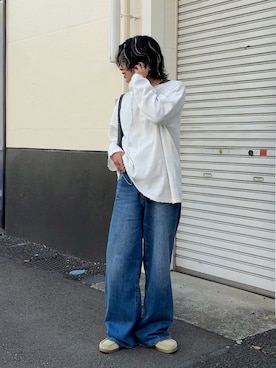 「JEANASIS（ジーナシス）のアイテム（パンツ）」を使った、みっち~さん（メンズ・165cm）の春コーディネート