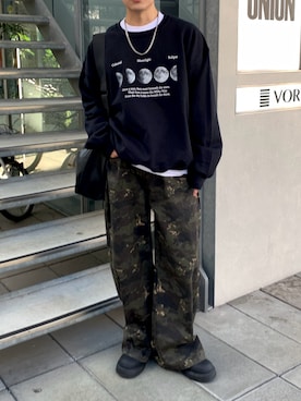 「アイテム（スウェット）」を使った、みっち~さん（メンズ・165cm）の秋コーディネート