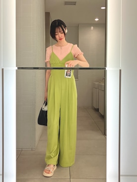 「HANNE（アン）のアイテム（サロペット/オーバーオール）」を使った、ひみこさん（レディース・160cm）の夏コーディネート