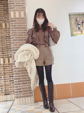 「ing（イング）のアイテム」を使った、ひみこさん（レディース・160cm）の冬コーディネート