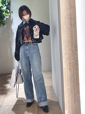 「AMERI」｜「アイテム（その他アウター）」を使った、ひみこさん（レディース・160cm）の冬コーディネート