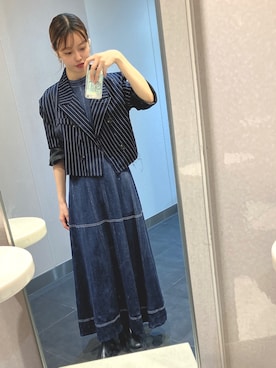 「Ameri（アメリ）のアイテム（ワンピース/ドレス）」を使った、ひみこさん（レディース・160cm）の秋コーディネート