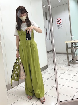 「HANNE（アン）のアイテム（サロペット/オーバーオール）」を使った、ひみこさん（レディース・160cm）の夏コーディネート