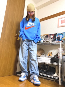 「FIRST DOWN（ファーストダウン）のアイテム（帽子）」を使った、ひみこさん（レディース・160cm）の春コーディネート