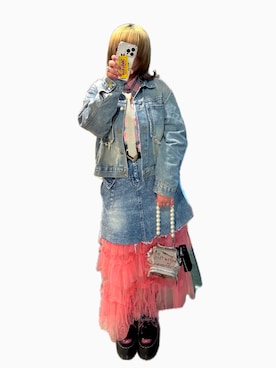 「アイテム（デニムジャケット）」を使った、たやさん（レディース・149cm・20代）の冬コーディネート