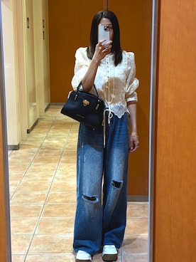「アイテム（デニムパンツ）」を使った、akiさん（レディース・150cm・40代）の夏コーディネート