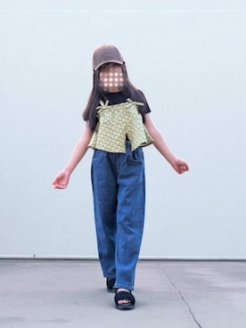 「アイテム（帽子）」を使った、ahmaさん（レディース・135cm・10代）の秋コーディネート