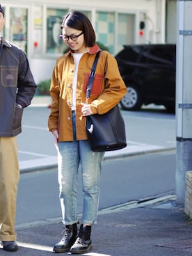 「春カラー」｜「アイテム（カバーオール）」を使った、AOI.Sさん（レディース・163cm）の春コーディネート